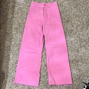 ZARA Pink Wide-Leg Jeans